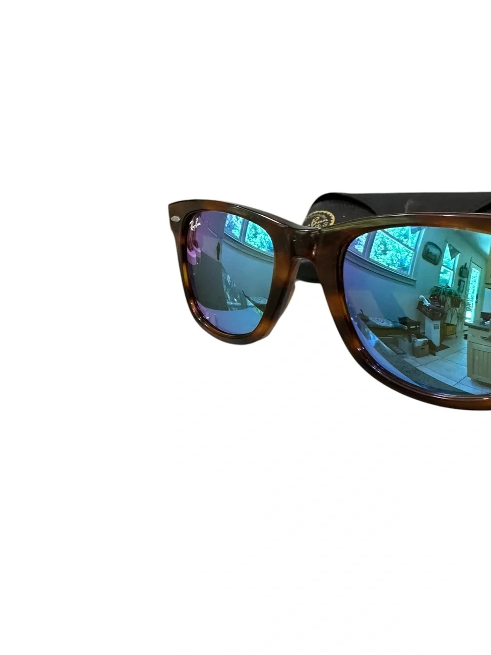 Ray-Ban RB2140 1176/17 Original Wayfarer Blue Mirrored Lens - Brown and Blue